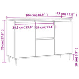 Brown oak sideboard 104x35x70 cm engineered wood