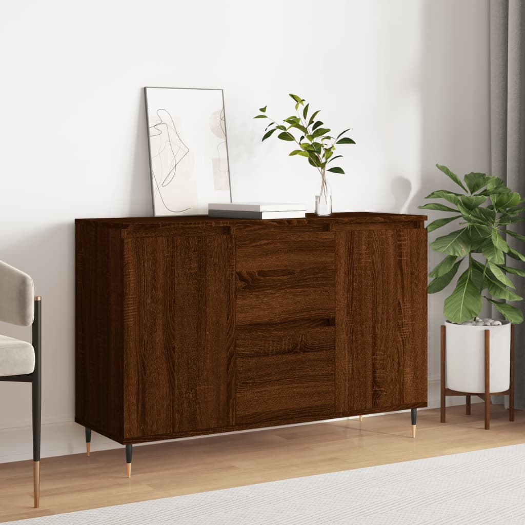 Brown oak sideboard 104x35x70 cm engineered wood