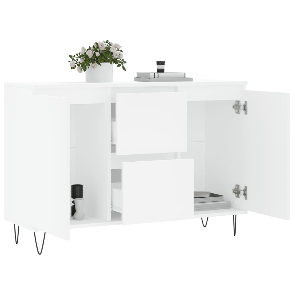 Buffet blanc 104x35x70 cm bois d'ingénierie