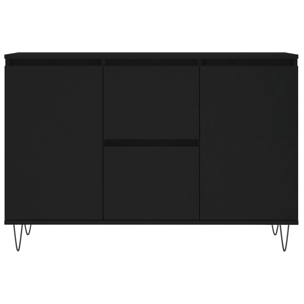 Buffet noir 104x35x70 cm bois d’ingénierie