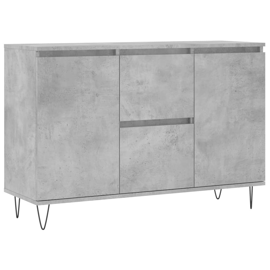 Buffet gris béton 104x35x70 cm bois d'ingénierie