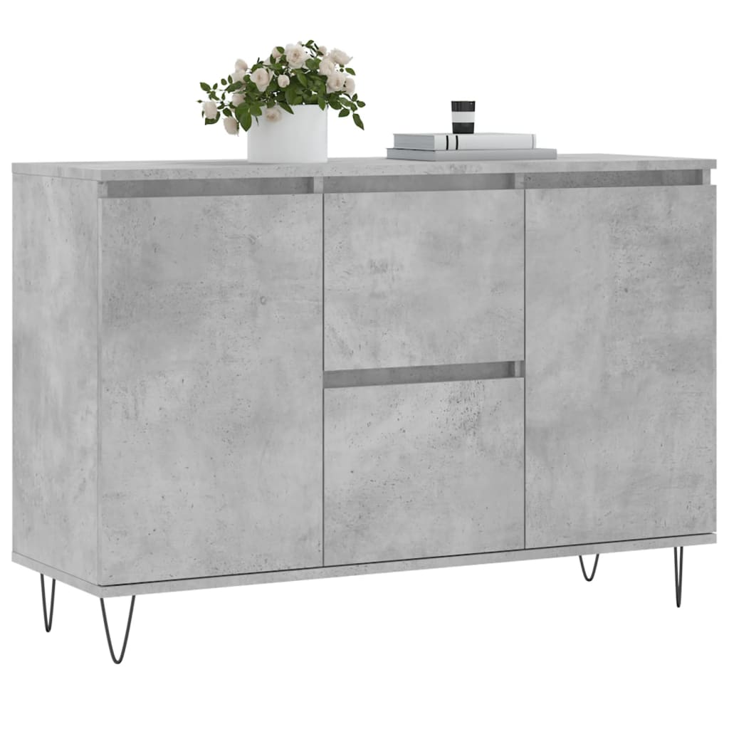 Buffet gris béton 104x35x70 cm bois d'ingénierie