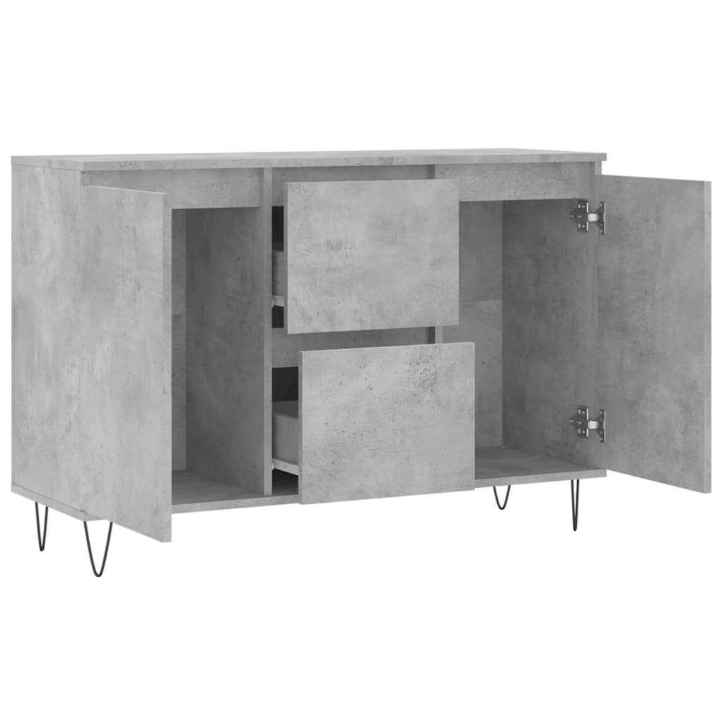 Buffet gris béton 104x35x70 cm bois d'ingénierie