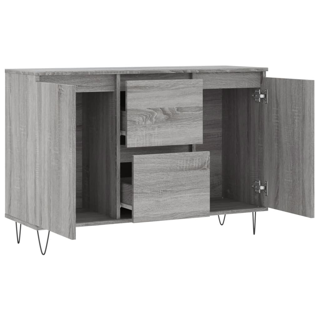 Sonoma graues Sideboard 104x35x70 cm, Holzwerkstoff