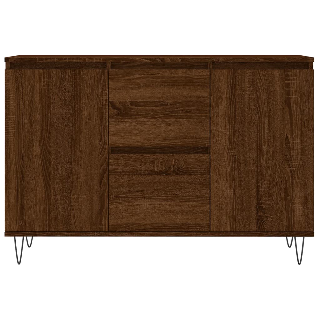 Buffet chêne marron 104x35x70 cm bois d'ingénierie