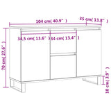 Buffet blanc 104x35x70 cm bois d'ingénierie