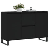 Buffet noir 104x35x70 cm bois d’ingénierie