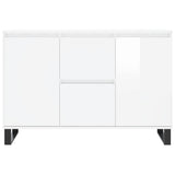 Buffet blanc brillant 104x35x70 cm bois d'ingénierie