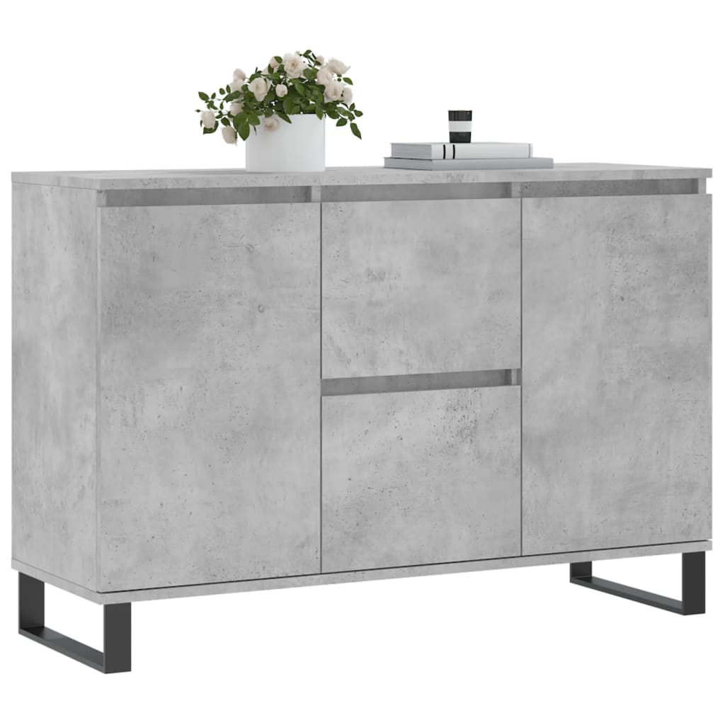 Buffet gris béton 104x35x70 cm bois d'ingénierie