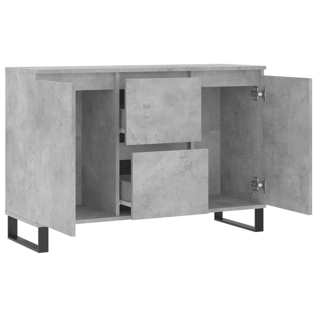 Buffet gris béton 104x35x70 cm bois d'ingénierie