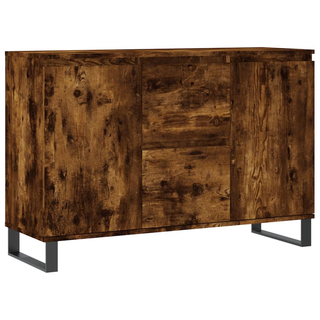 Buffet chêne fumé 104x35x70 cm bois d'ingénierie