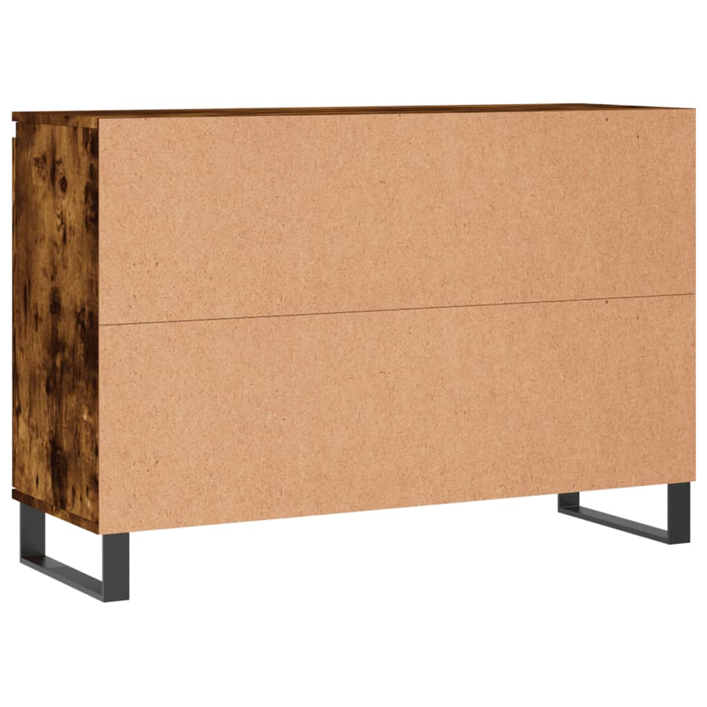 Buffet chêne fumé 104x35x70 cm bois d'ingénierie