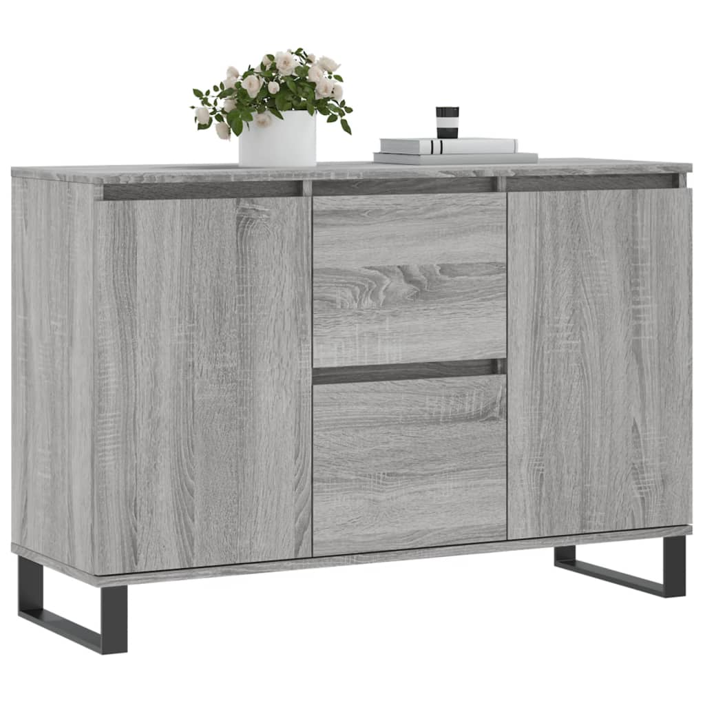 Sonoma graues Sideboard 104x35x70 cm, Holzwerkstoff