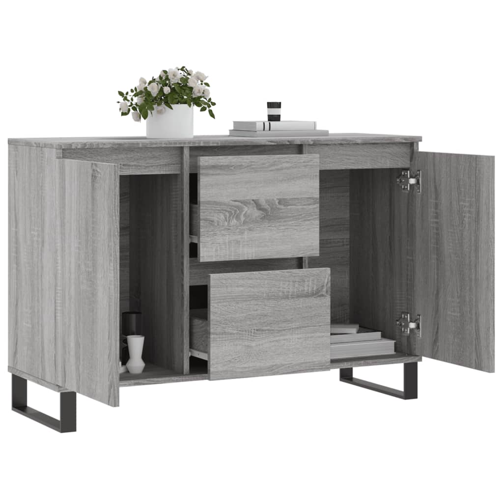 Sonoma graues Sideboard 104x35x70 cm, Holzwerkstoff