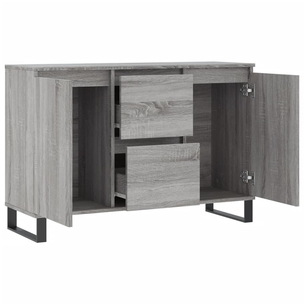 Sonoma graues Sideboard 104x35x70 cm, Holzwerkstoff