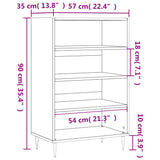 Buffet haut chêne marron 57x35x90 cm bois d'ingénierie