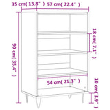 Buffet haut noir 57x35x90 cm bois d'ingénierie