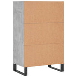 Concrete gray high sideboard 57x35x90 cm engineered wood