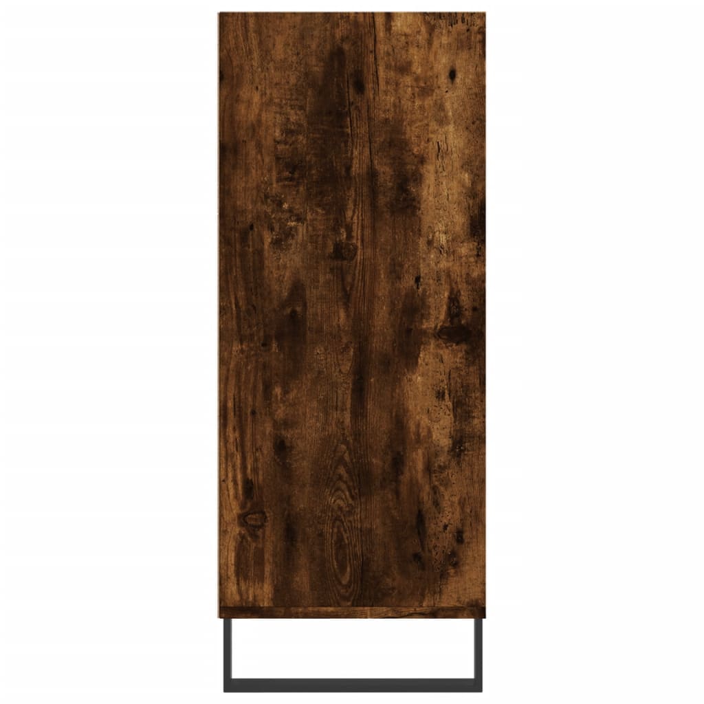 Buffet haut chêne fumé 57x35x90 cm bois d'ingénierie