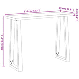 Live-Edge-Konsolentisch 110x35x80 cm aus massivem Akazienholz