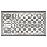 Tapis d'extérieur gris et blanc 80x150 cm design réversible