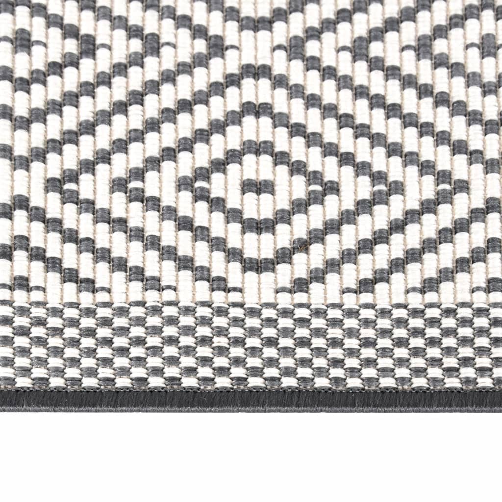 Tapis d'extérieur gris et blanc 80x150 cm design réversible