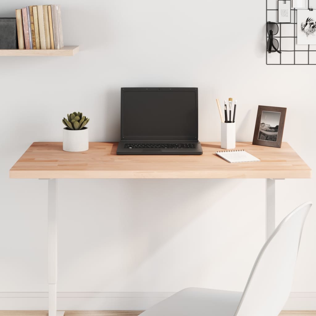 Table top 100x60x2.5cm rectangular solid beech wood