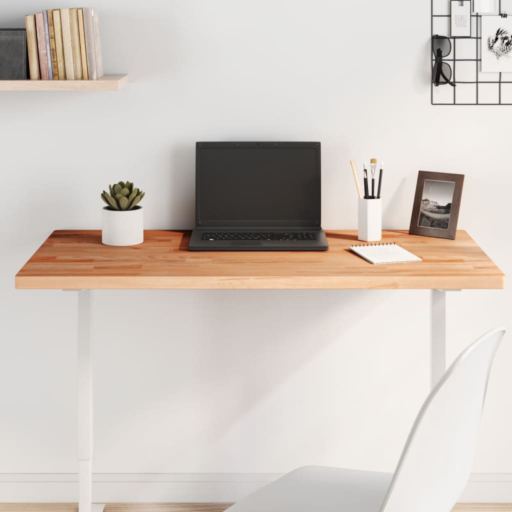 Table top 100x50x2.5cm rectangular solid beech wood