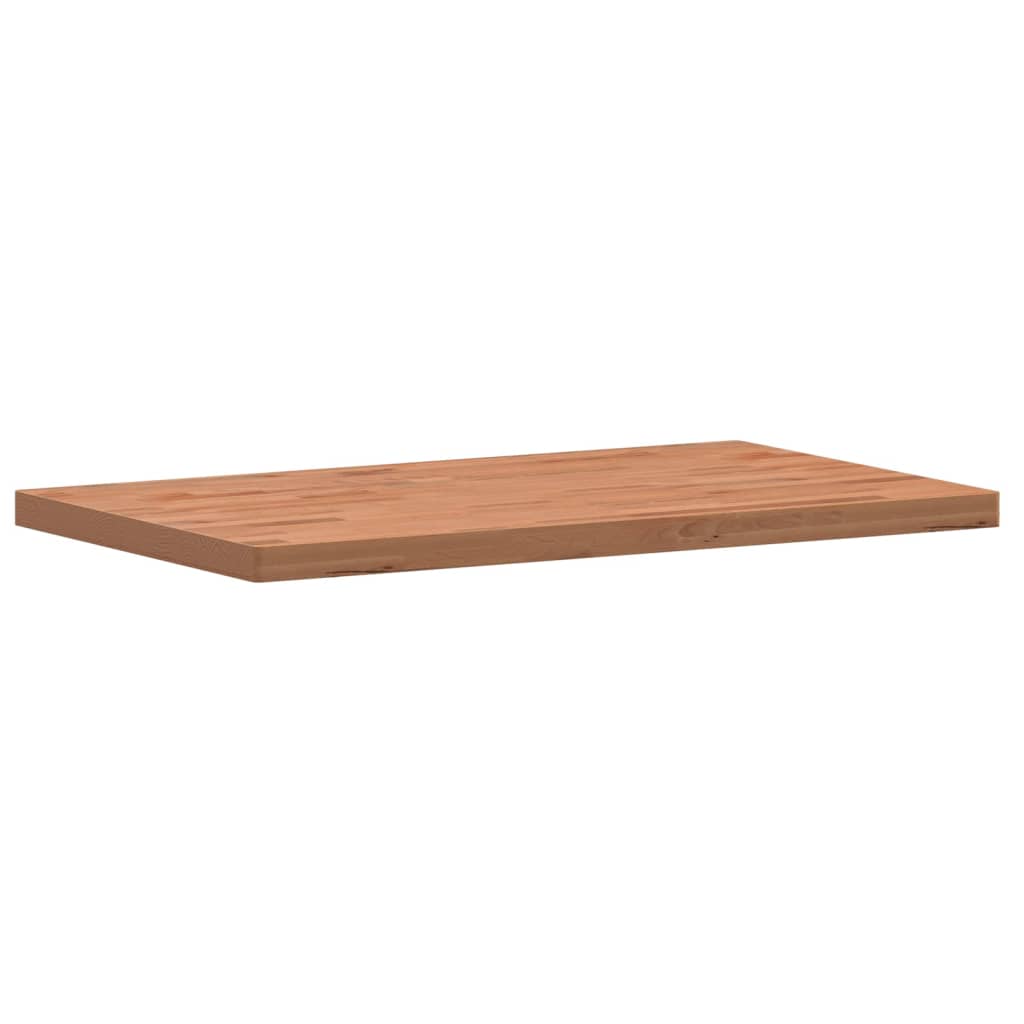 Table top 100x60x4 cm rectangular solid beech wood