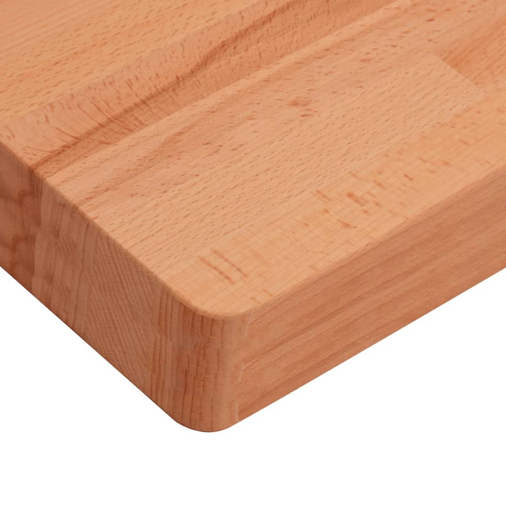 Table top 100x60x4 cm rectangular solid beech wood