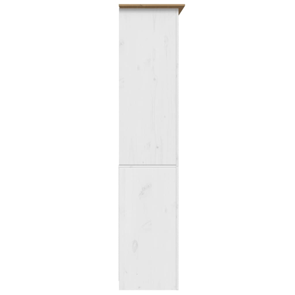 Bibliothèque BODO blanc and marron 82x40x173 cm bois massif pin