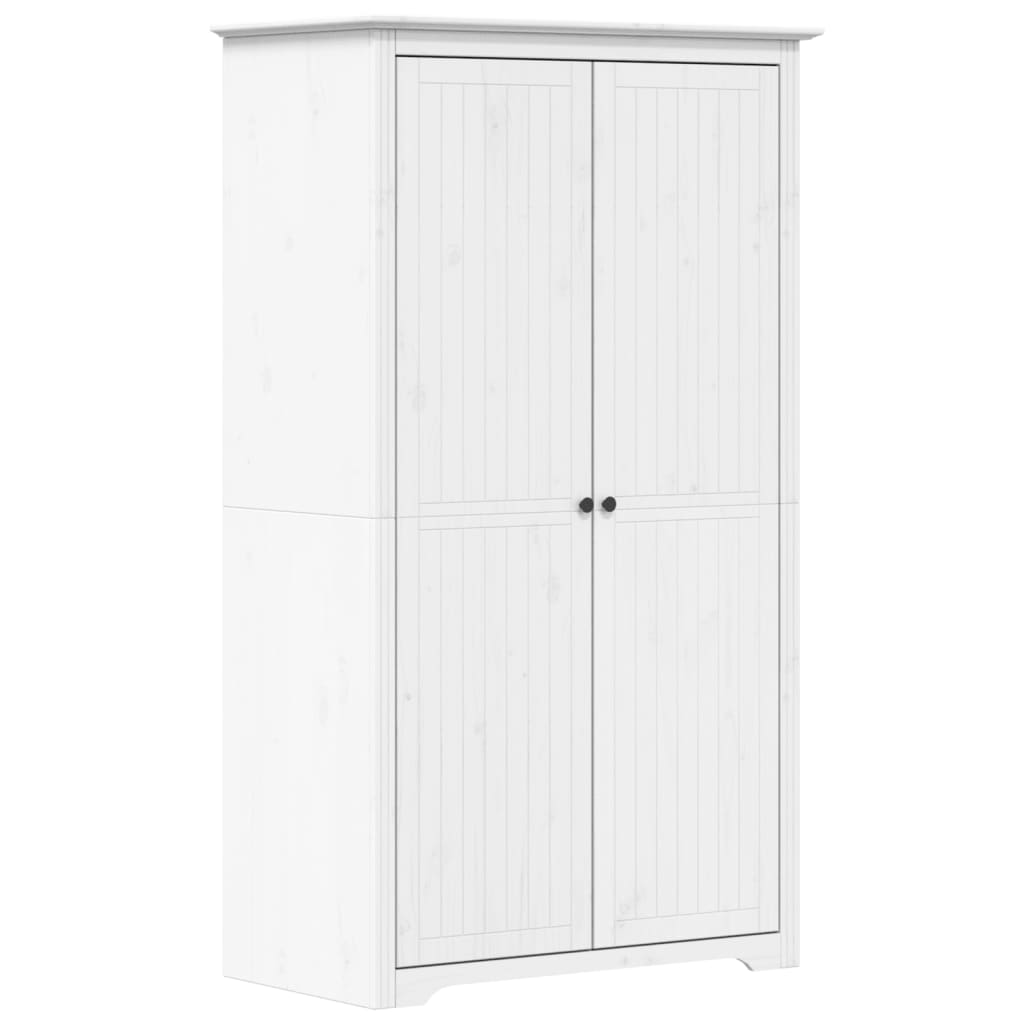 Garde-robe BODO blanc 99x53,5x173 cm bois massif de pin