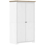 Garde-robe BODO blanc marron 99x53,5x173 cm bois massif de pin