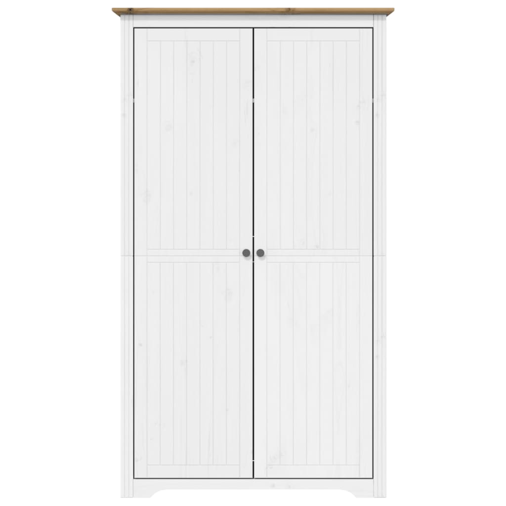 Garde-robe BODO blanc marron 99x53,5x173 cm bois massif de pin