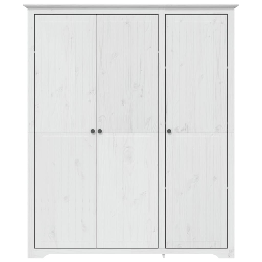 Garde-robe BODO blanc 146x53,5x173 cm bois massif de pin