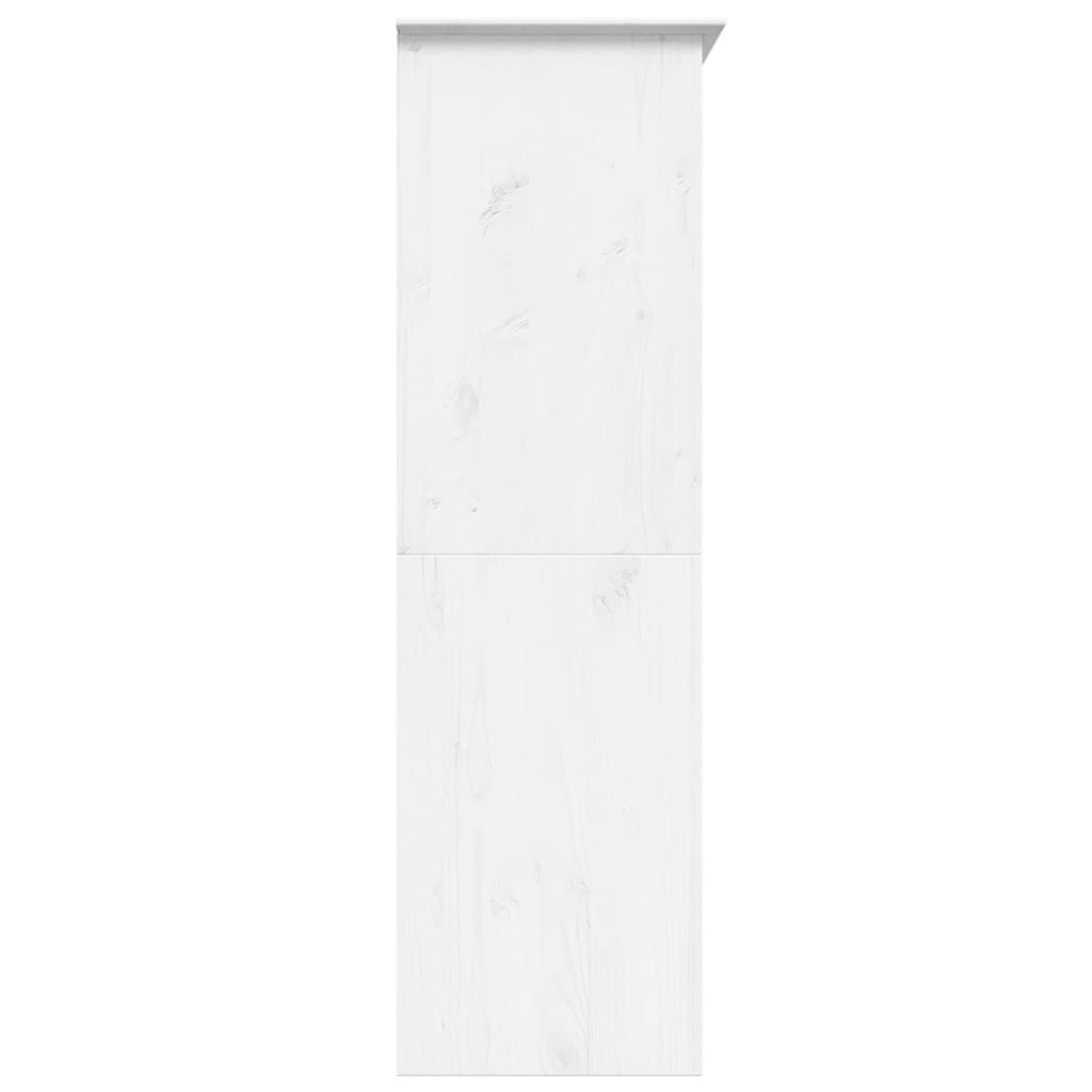 Garde-robe BODO blanc 146x53,5x173 cm bois massif de pin