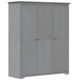 Garde-robe BODO gris 146x53,5x173 cm bois massif de pin