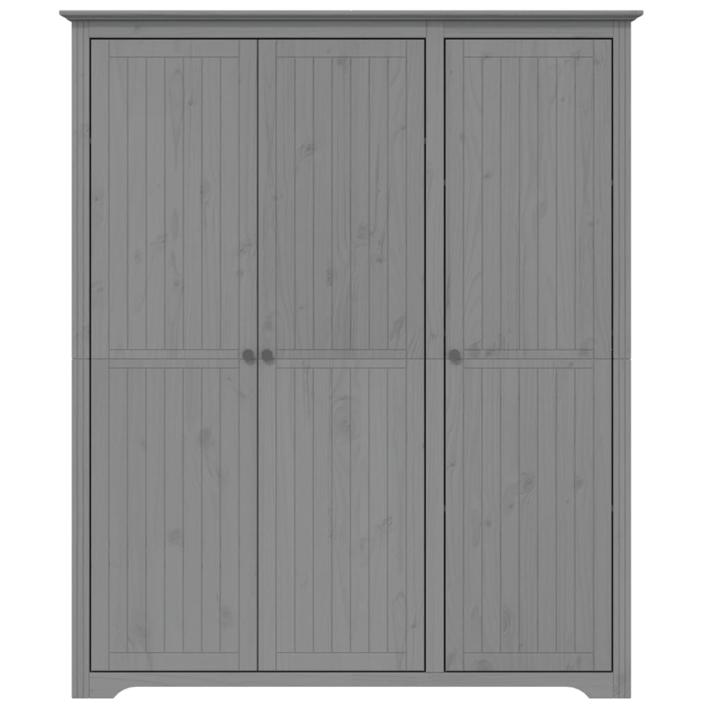 Garde-robe BODO gris 146x53,5x173 cm bois massif de pin