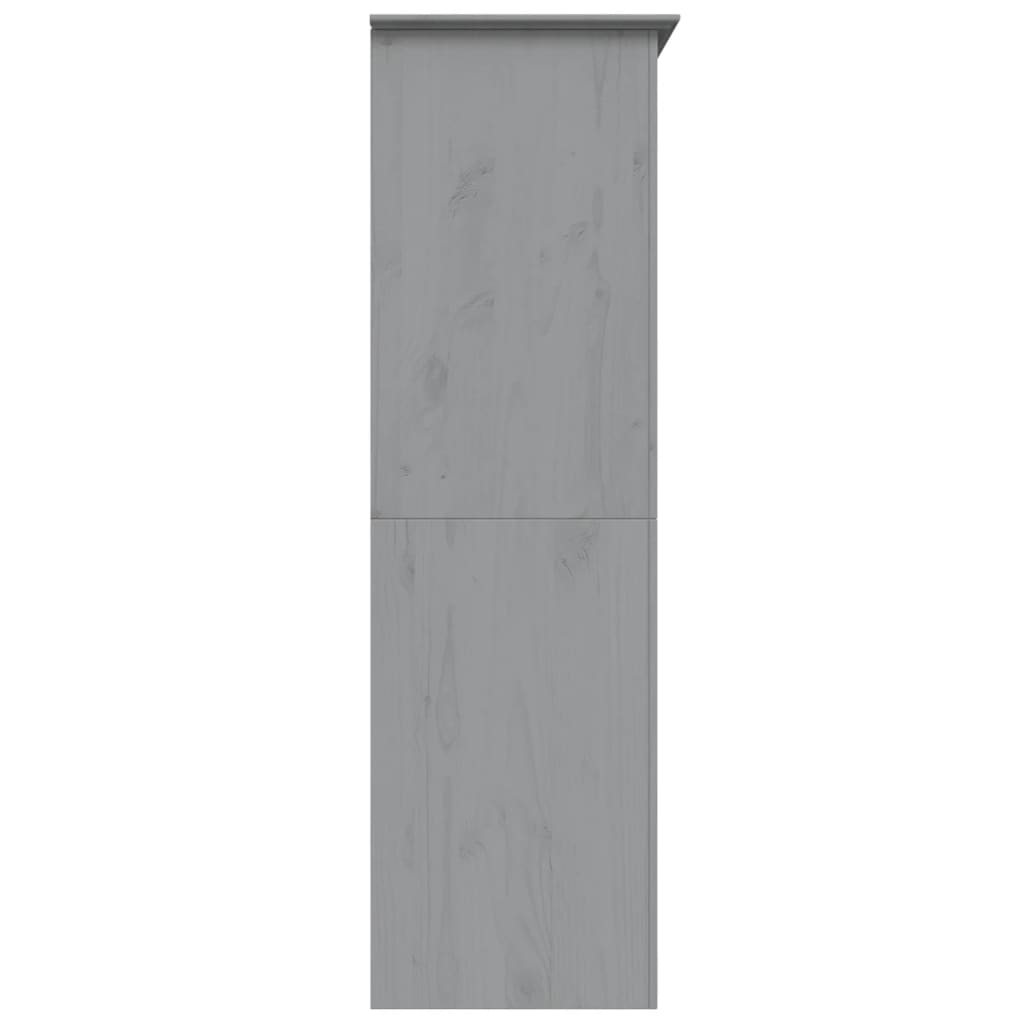 Garde-robe BODO gris 146x53,5x173 cm bois massif de pin