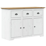 BODO white and brown sideboard 115.5x44x80 cm solid pine wood