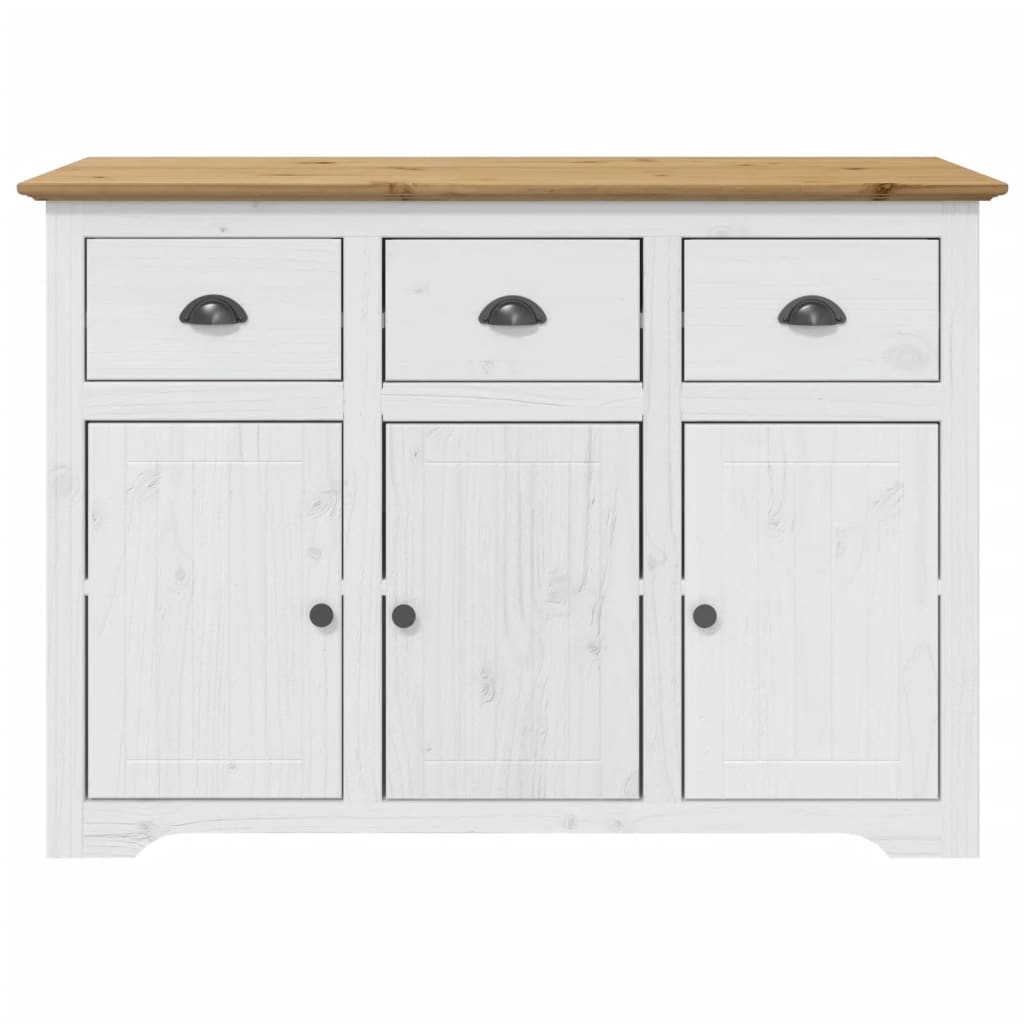 BODO white and brown sideboard 115.5x44x80 cm solid pine wood