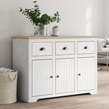 BODO white and brown sideboard 115.5x44x80 cm solid pine wood