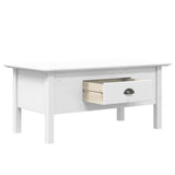 Table basse BODO blanc 100x55x46 cm bois de pin massif