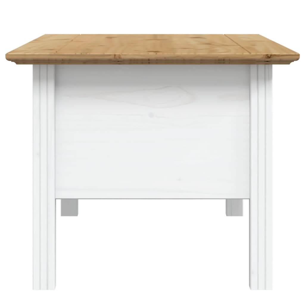 Table basse BODO blanc et marron 100x55x46cm bois de pin massif