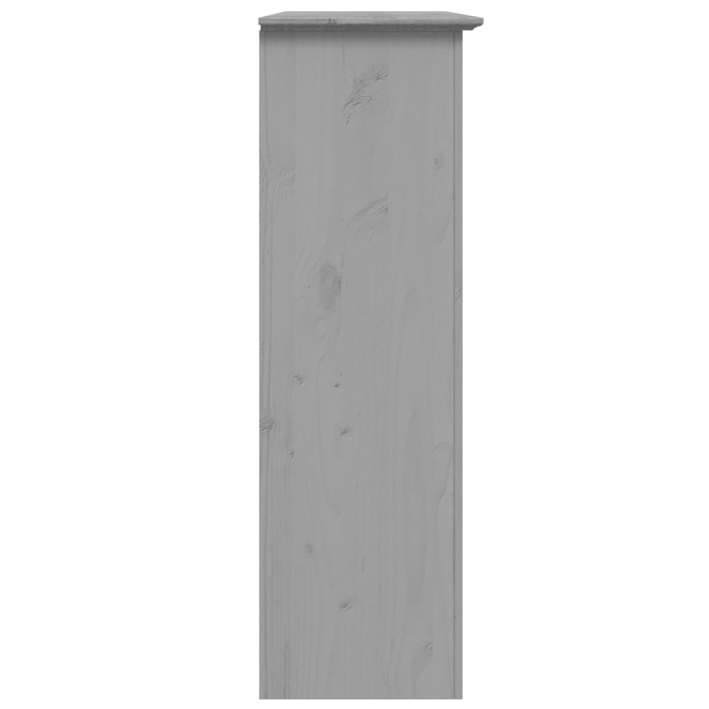 BODO grey solid pine wood wardrobe with glass doors