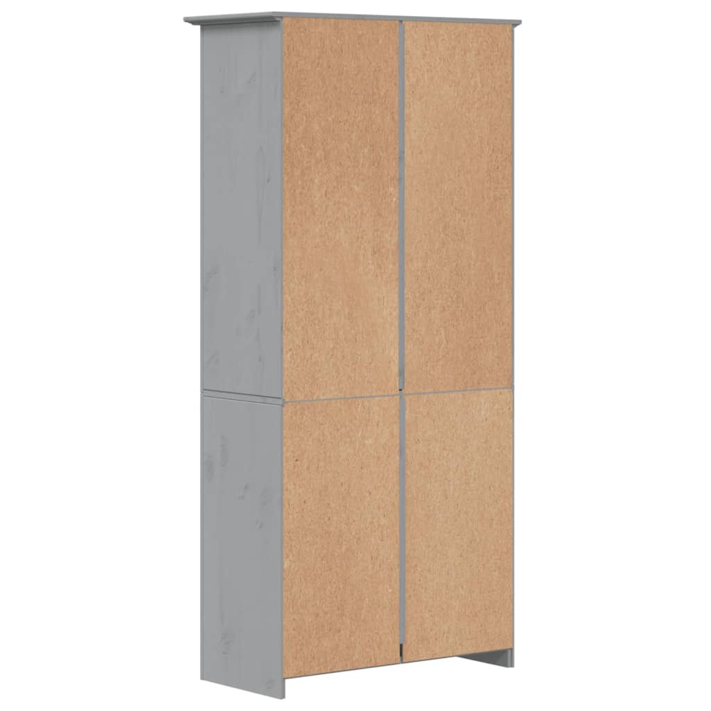 Bibliothèque BODO gris 82x40x173 cm bois pin massif 5 niveaux