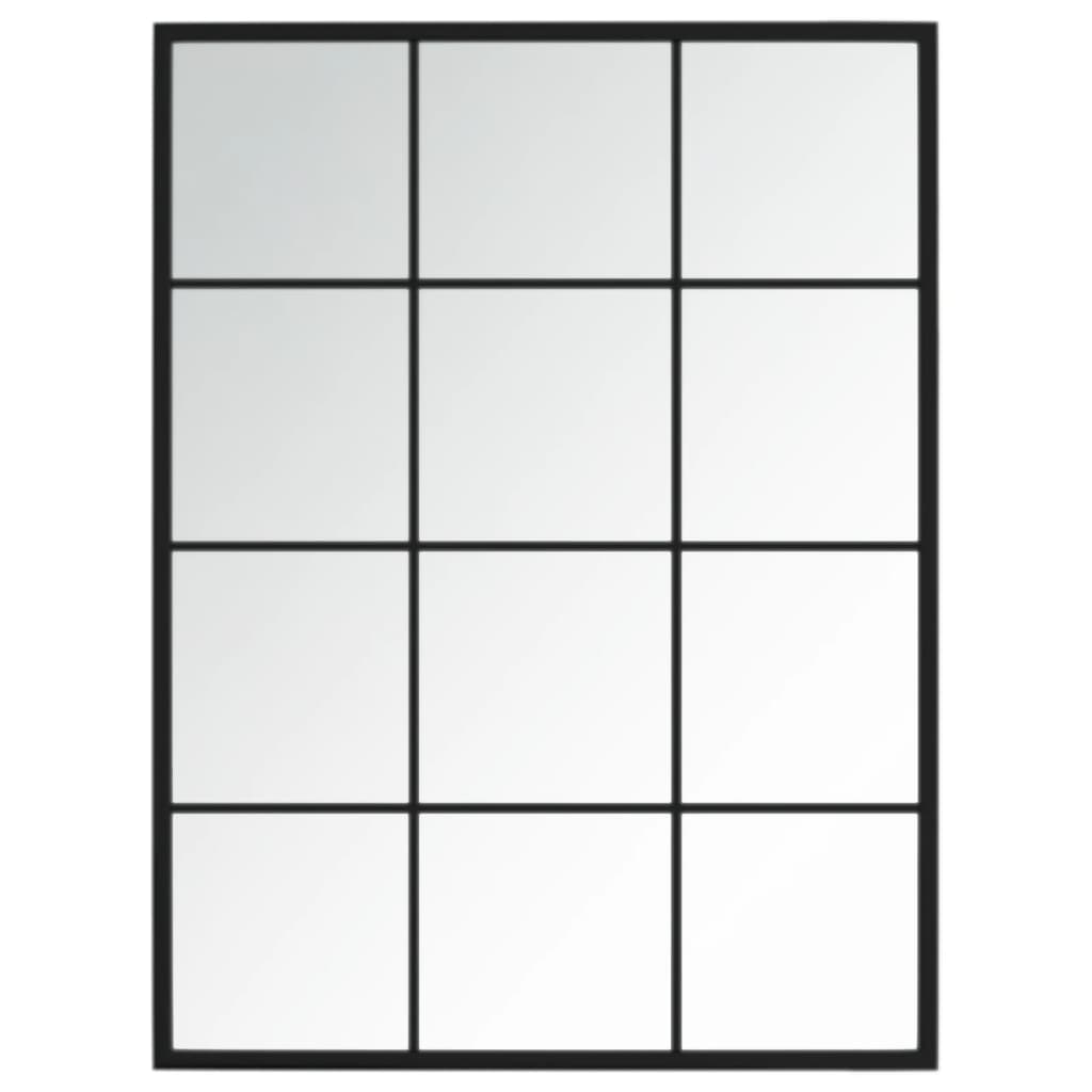 Miroirs muraux 2 pcs noir 80x60 cm métal