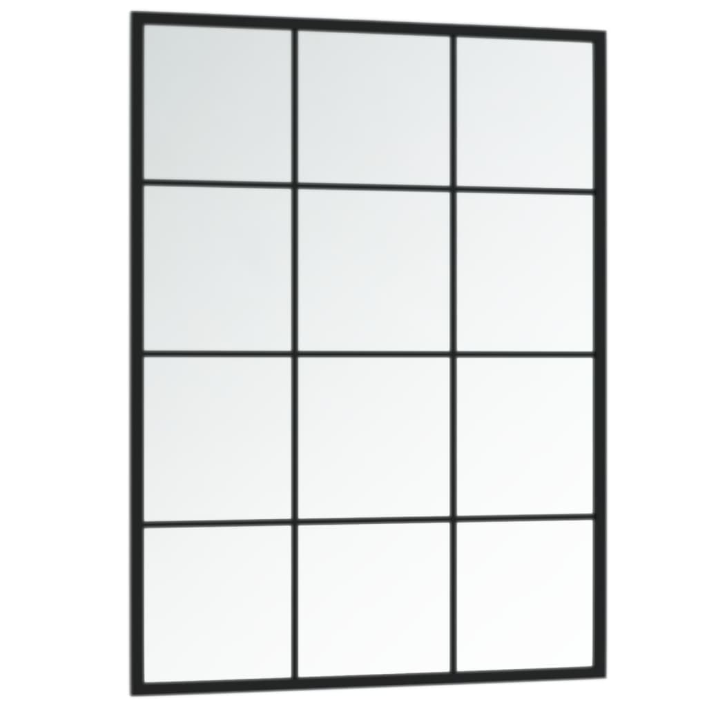 Miroirs muraux 3 pcs noir 80x60 cm métal