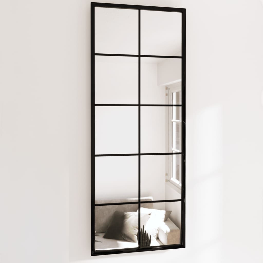 Wall mirrors 2 pcs black 100x40 cm metal