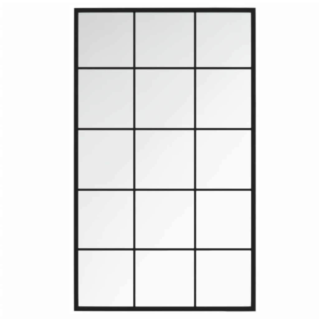 Miroirs muraux 3 pcs noir 100x60 cm métal